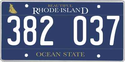 RI license plate 382037