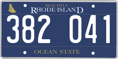 RI license plate 382041