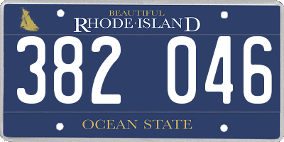RI license plate 382046