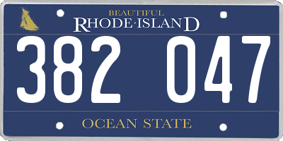 RI license plate 382047