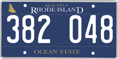 RI license plate 382048