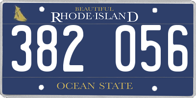 RI license plate 382056