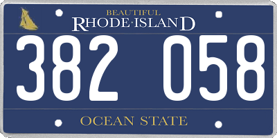 RI license plate 382058