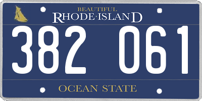 RI license plate 382061