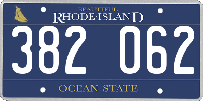 RI license plate 382062