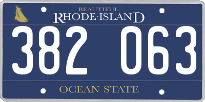 RI license plate 382063