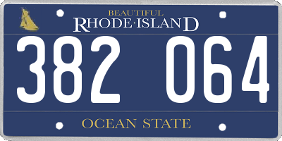 RI license plate 382064