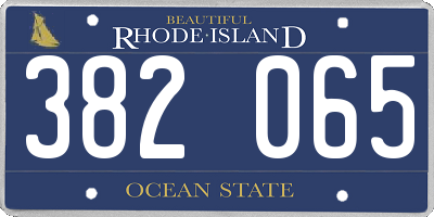 RI license plate 382065