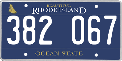 RI license plate 382067