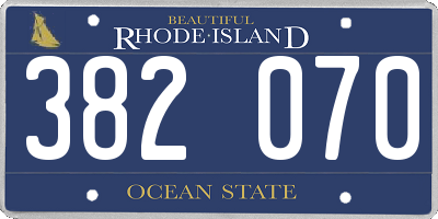 RI license plate 382070