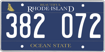 RI license plate 382072