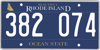RI license plate 382074