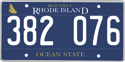 RI license plate 382076