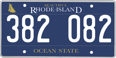 RI license plate 382082