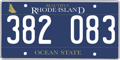RI license plate 382083