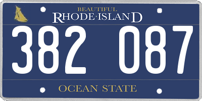 RI license plate 382087