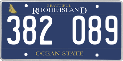 RI license plate 382089