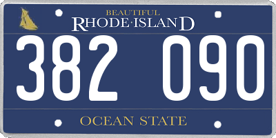 RI license plate 382090