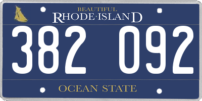 RI license plate 382092