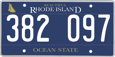 RI license plate 382097