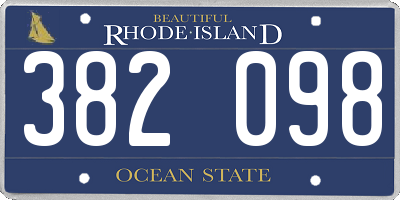 RI license plate 382098