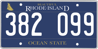 RI license plate 382099