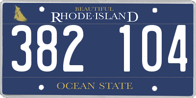 RI license plate 382104