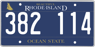 RI license plate 382114