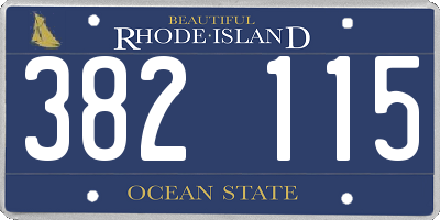 RI license plate 382115