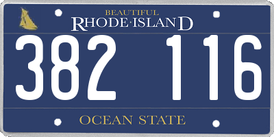 RI license plate 382116