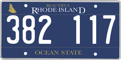 RI license plate 382117