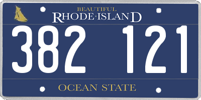 RI license plate 382121