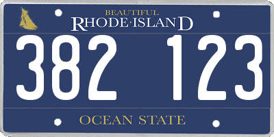 RI license plate 382123