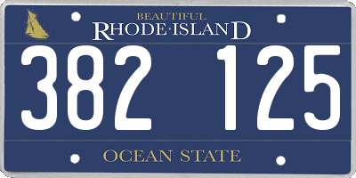 RI license plate 382125