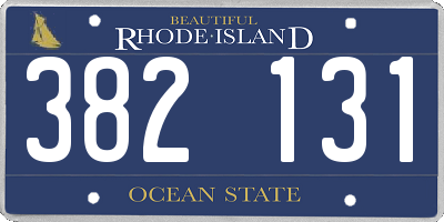 RI license plate 382131