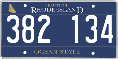 RI license plate 382134
