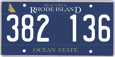 RI license plate 382136