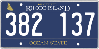 RI license plate 382137