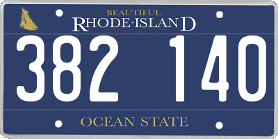 RI license plate 382140
