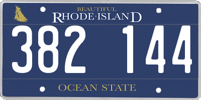 RI license plate 382144