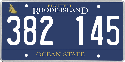 RI license plate 382145