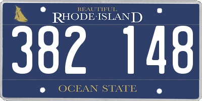 RI license plate 382148