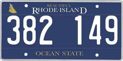 RI license plate 382149