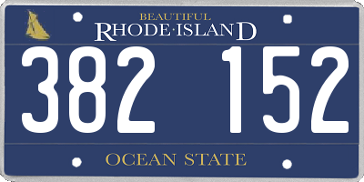 RI license plate 382152