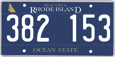 RI license plate 382153