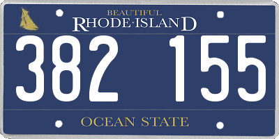 RI license plate 382155
