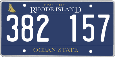 RI license plate 382157