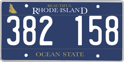 RI license plate 382158
