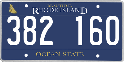 RI license plate 382160