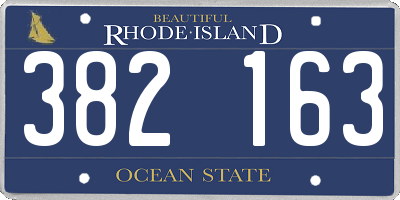 RI license plate 382163